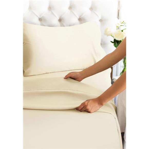 4 Pcs Sheet Set Breathable Cooling Hotel Luxury Extra Soft Deep Pockets Easy Fit - Picture 2 of 6